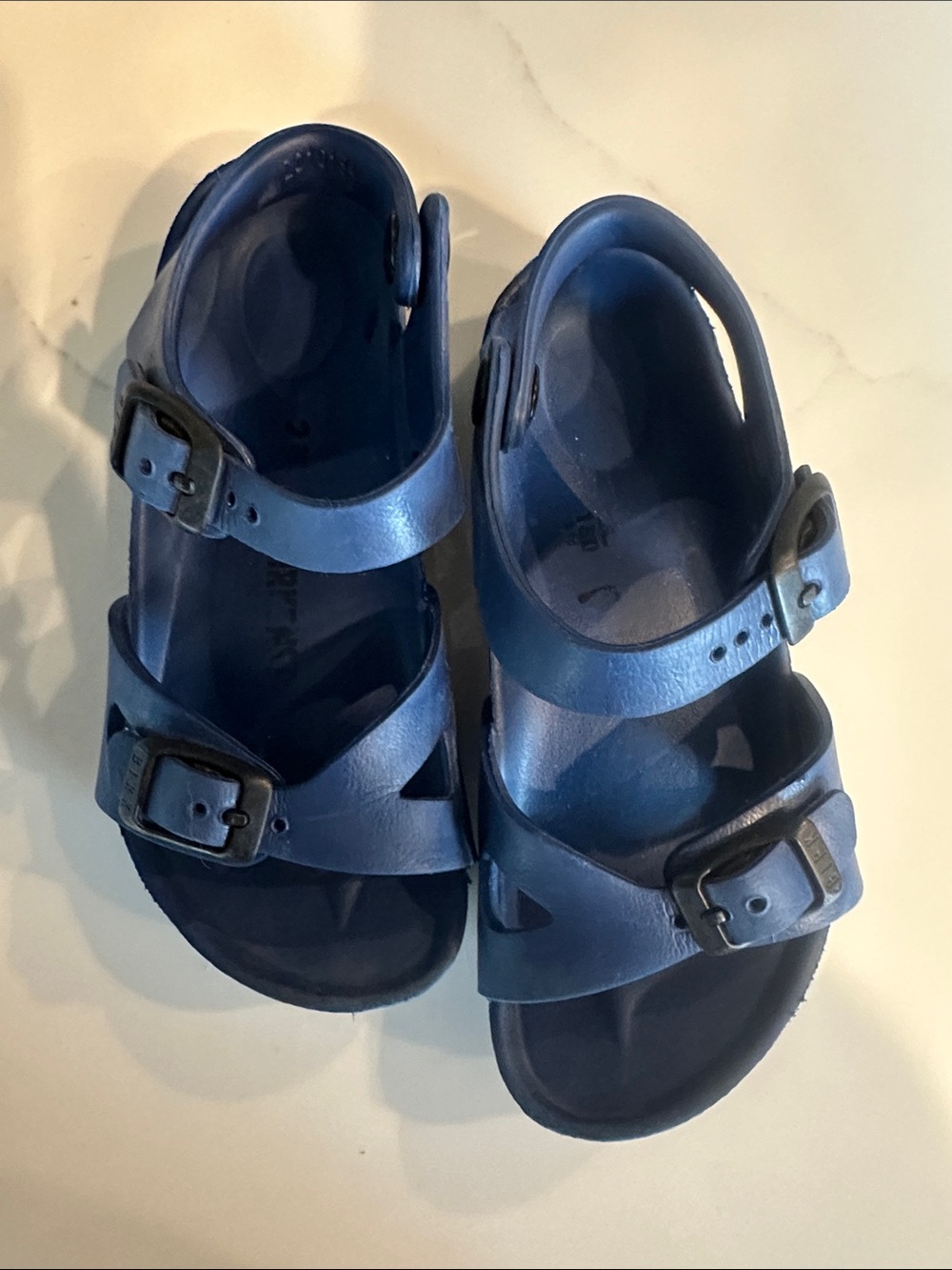 Birkenstock Kids Navy Blue Double-Buckle Sandals